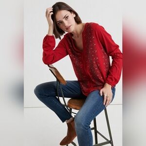 ❤️ LUCKY BRAND BOHO JERSEY TOP, SMALL